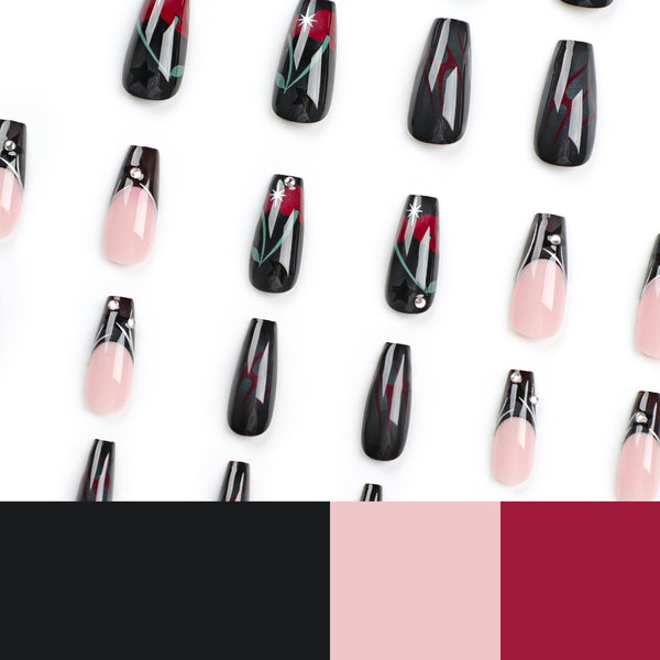 12 Sizes-24 Pcs Press On Nails JP2814