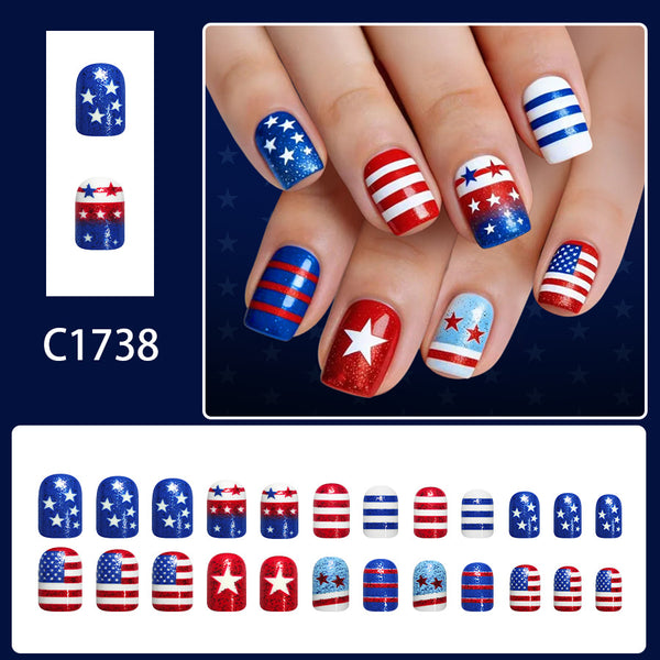 12 Sizes-24 Pcs Press On Nails C1738