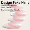 Almond French Glossy Medium Pink Press on Nails