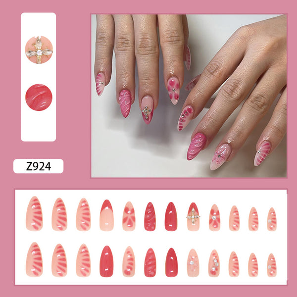 12 Sizes-24 Pcs Press On Nails Z924