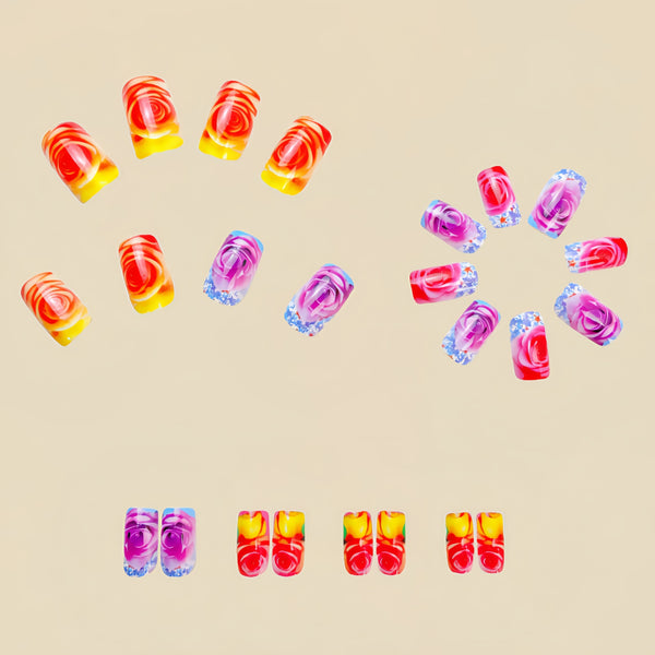 12 Sizes-24 Pcs Press On Nails Y617