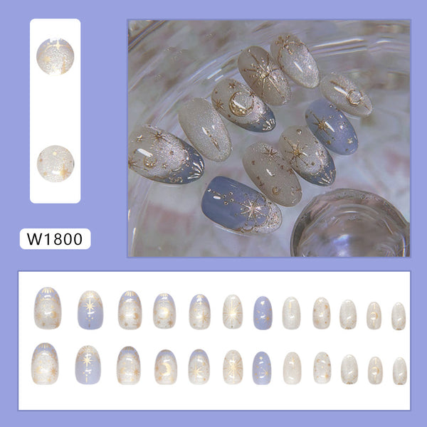 12 Sizes-24 Pcs Press On Nails W1800