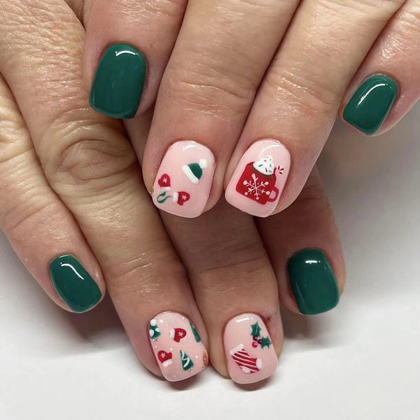 12 Sizes-24 Pcs Press On Nails C055