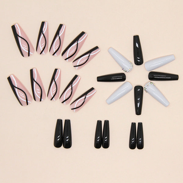 12 Sizes-24 Pcs Press On Nails Z634