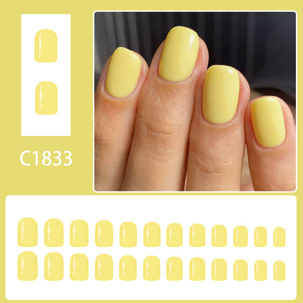 12 Sizes-24 Pcs Press On Nails C1833