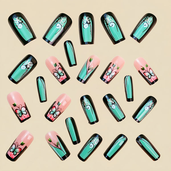 12 Sizes-24 Pcs Press On Nails Y933
