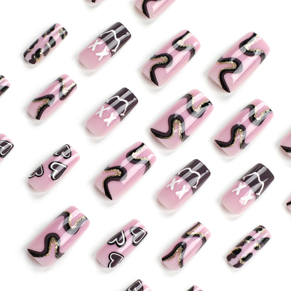 12 Sizes-24 Pcs Press On Nails JP2892