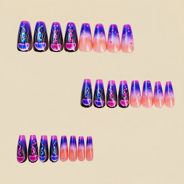 12 Sizes-24 Pcs Press On Nails Y786