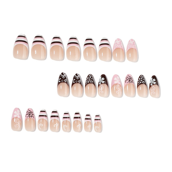 12 Sizes-24 Pcs Press On Nails JP4458
