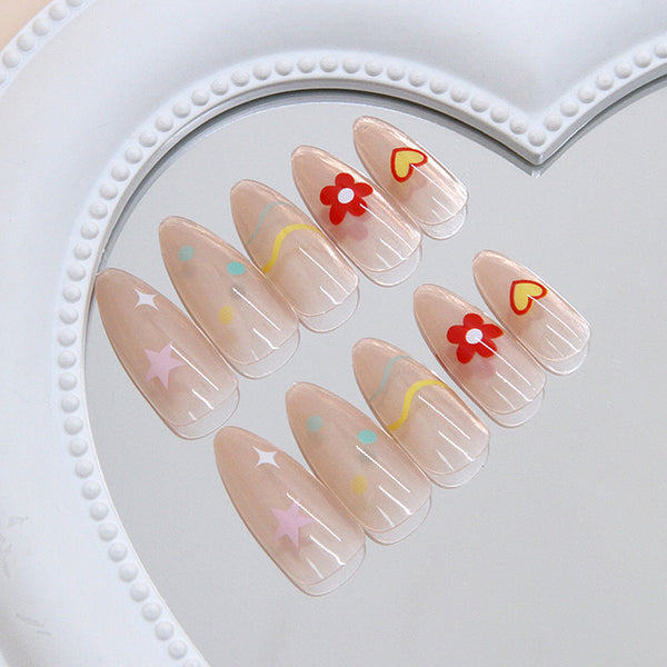 12 Sizes-24 PcsPress On Nails R954