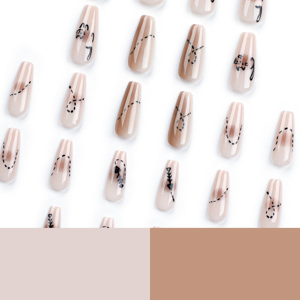 12 Sizes-24 Pcs Press On Nails JP2915