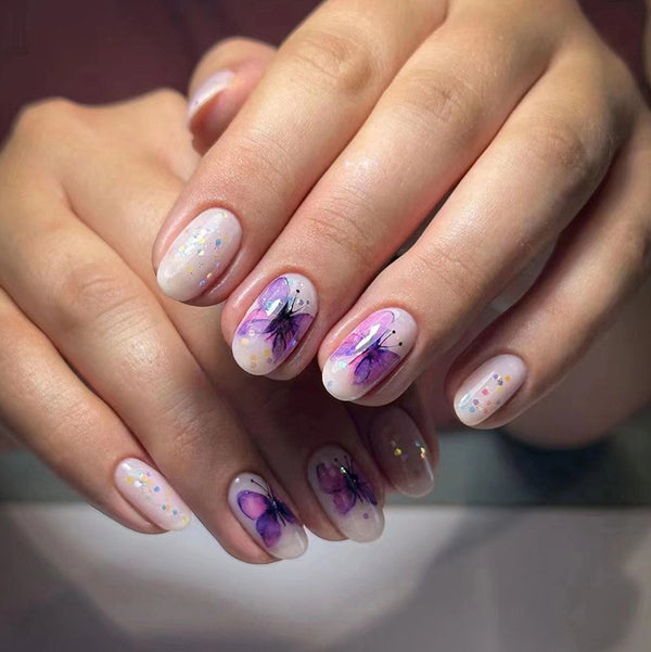12 Sizes-24 Pcs Press On Nails W1303