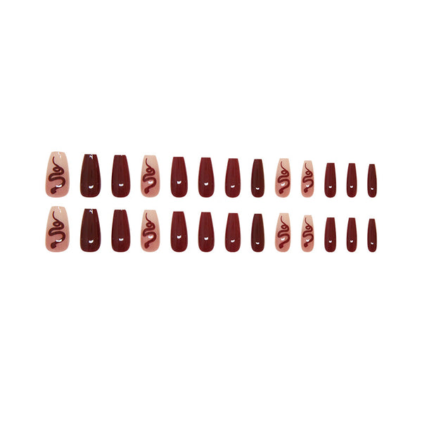 12 Sizes-24 Pcs Press On Nails W1682
