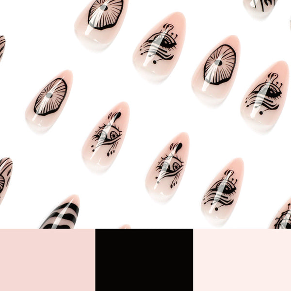 12 Sizes-24 Pcs Press On Nails JP1778
