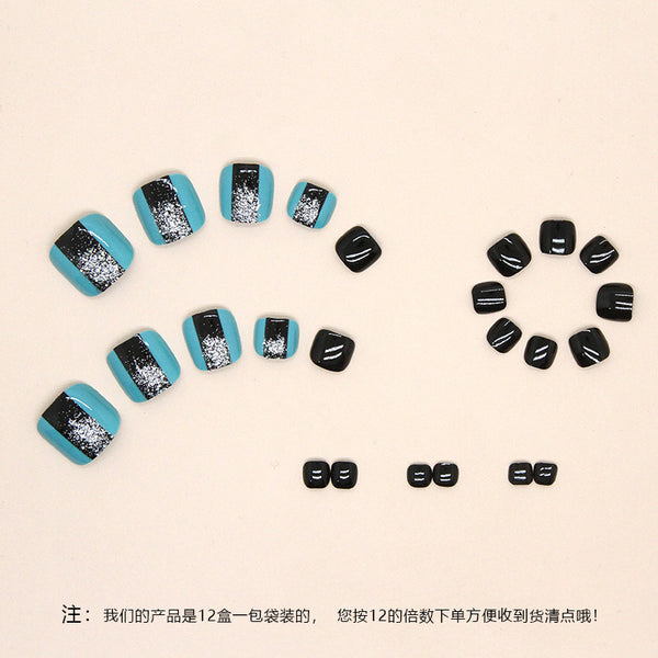 12 Sizes-24 Pcs Press On Nails F049