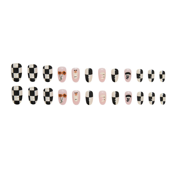 12 Sizes-24 Pcs Press On Nails W1425