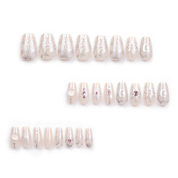 12 Sizes-24 Pcs Press On Nails JP2834