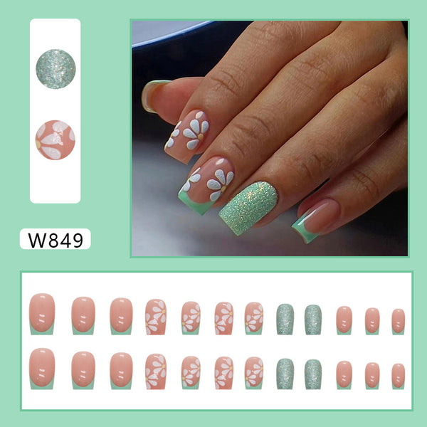 12 Sizes-24 Pcs Press On Nails W849