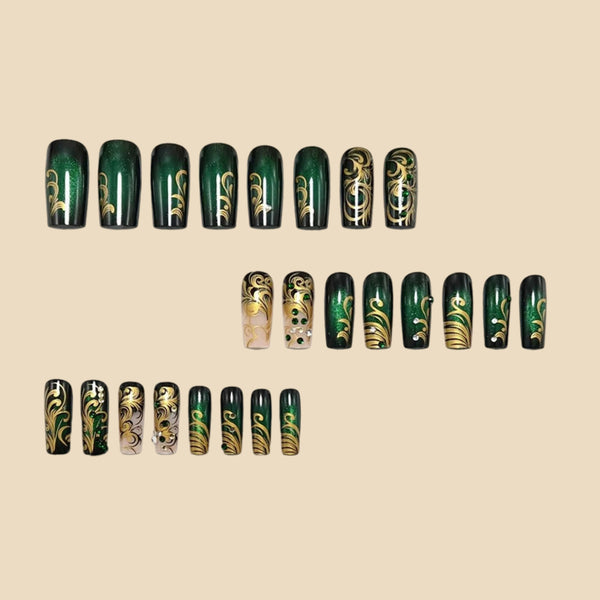 12 Sizes-24 Pcs Press On Nails Y2015