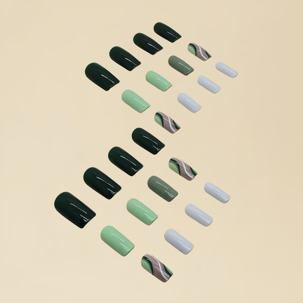 12 Sizes-24 Pcs Press On Nails Y039