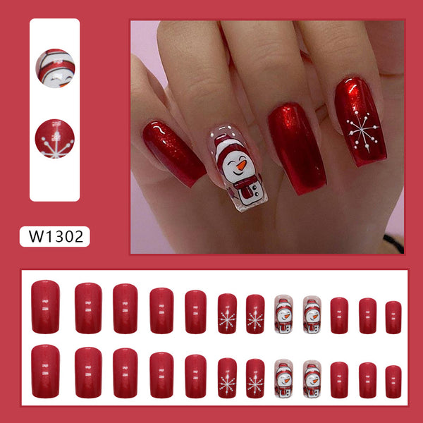 12 Sizes-24 Pcs Press On Nails W1302