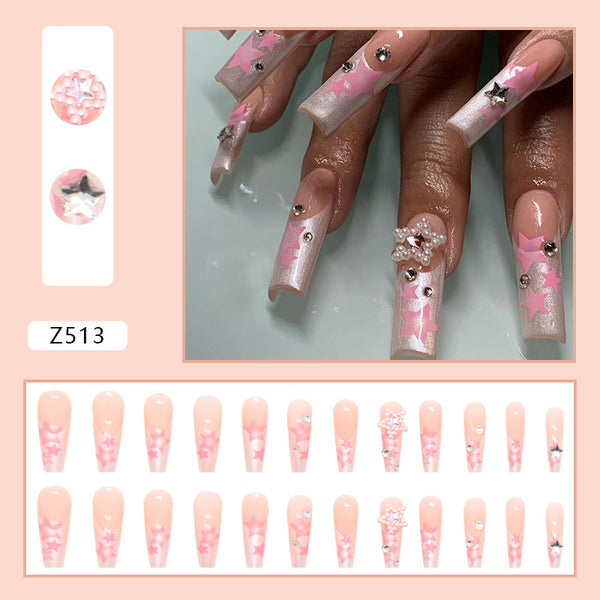 12 Sizes-24 Pcs Press On Nails Z513