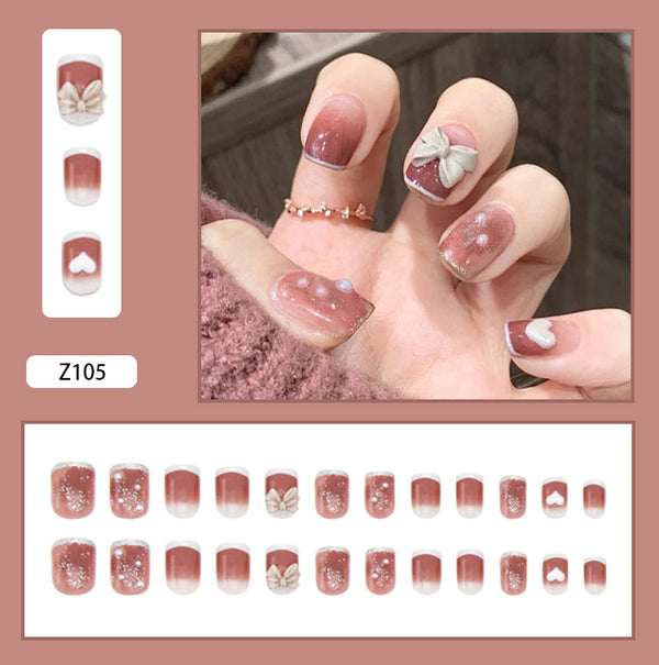 12 Sizes-24 Pcs Press On Nails Z082