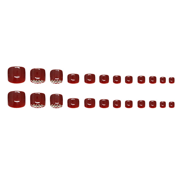 12 Sizes-24 Pcs Press On Nails F011
