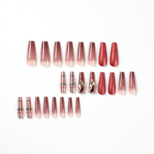 12 Sizes-24 Pcs Press On Nails JP1902