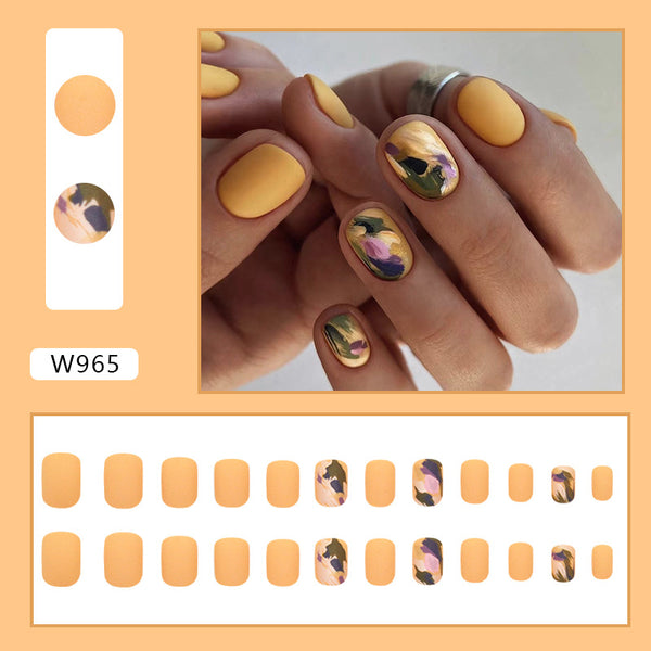 12 Sizes-24 Pcs Press On Nails W965