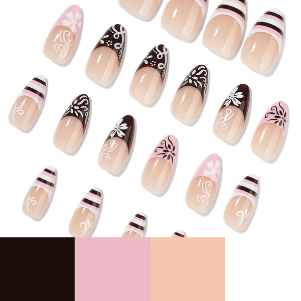 12 Sizes-24 Pcs Press On Nails JP4458