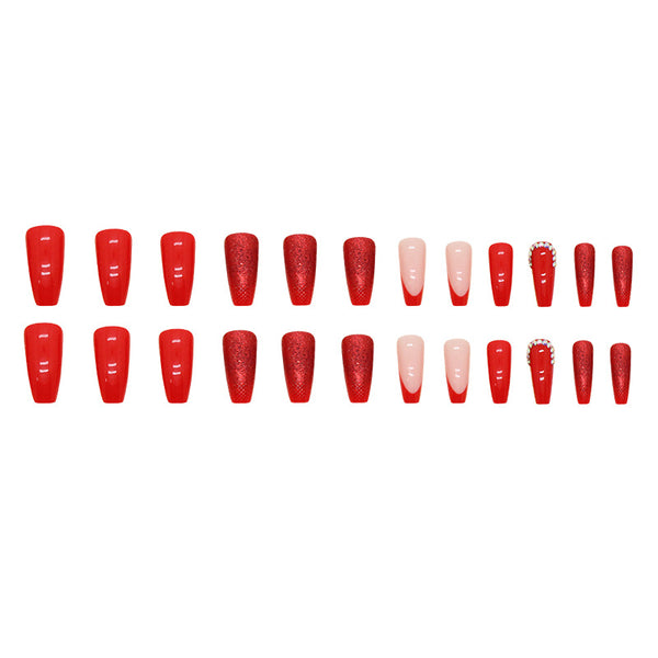 12 Sizes-24 Pcs Press On Nails Z657
