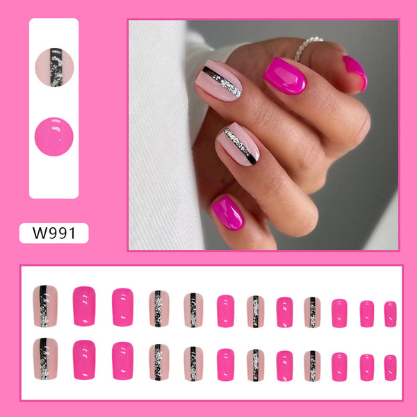 12 Sizes-24 Pcs Press On Nails W991
