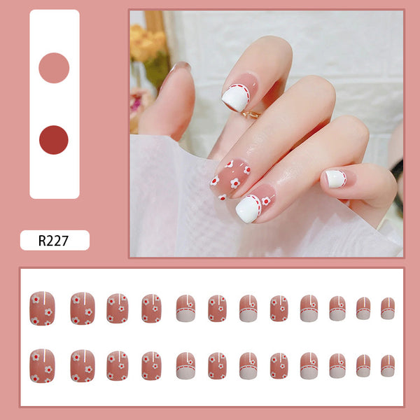 12 Sizes-24 Pcs Press On Nails R201