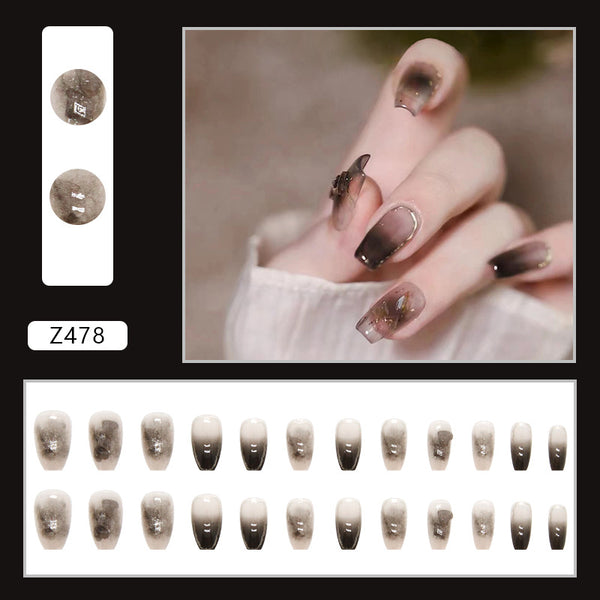 12 Sizes-24 Pcs Press On Nails Z455