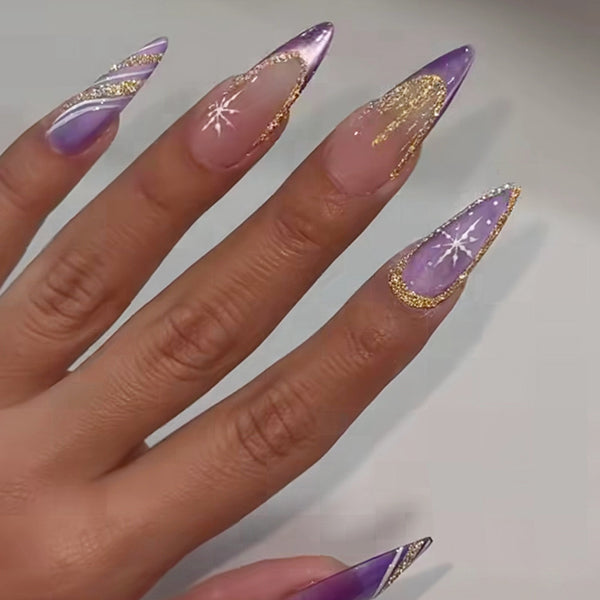 12 Sizes-24 Pcs Press On Nails W2107
