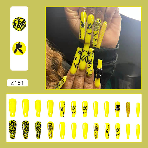 12 Sizes-24 Pcs Press On Nails Z181