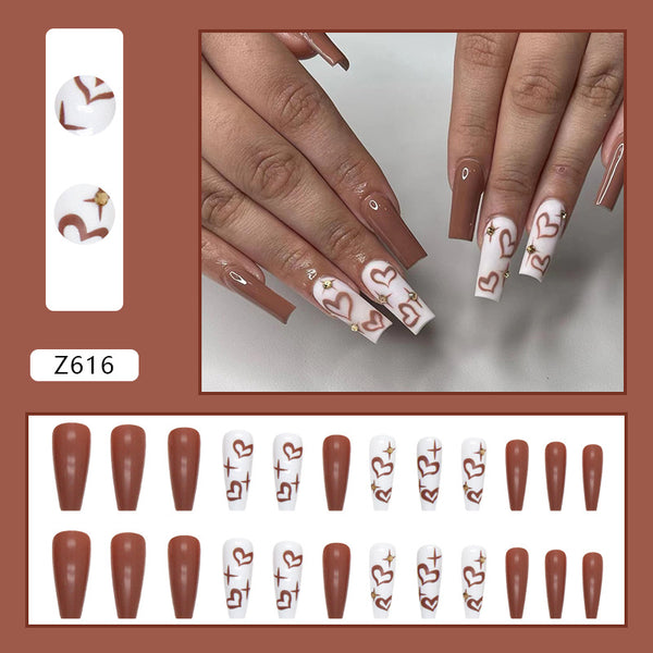 12 Sizes-24 Pcs Press On Nails Z616