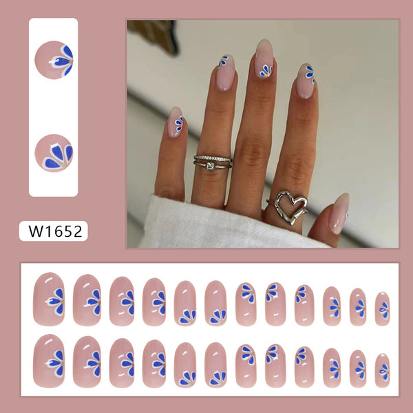 12 Sizes-24 Pcs Press On Nails W1652