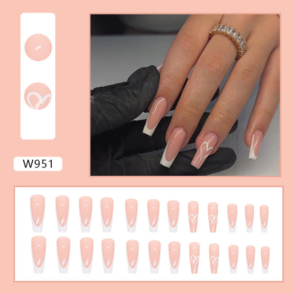 12 Sizes-24 Pcs Press On Nails W951