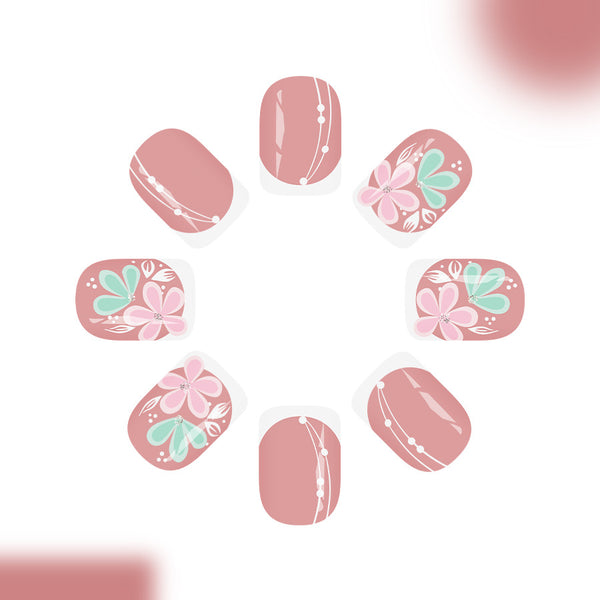 12 Sizes-24 Pcs Press On Nails C1595