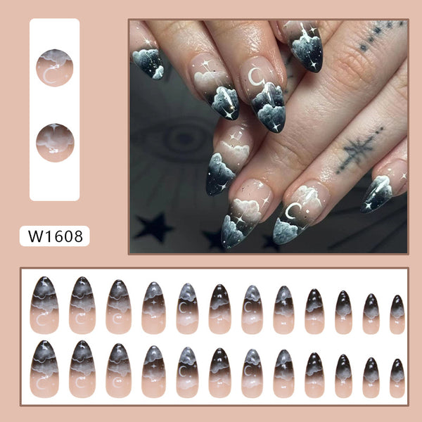 12 Sizes-24 Pcs Press On Nails W1608