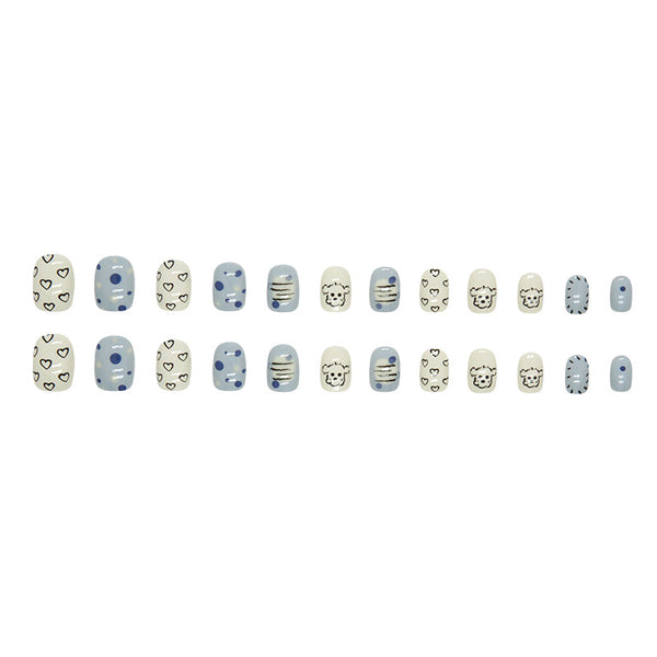 12 Sizes-24 Pcs Press On Nails K002