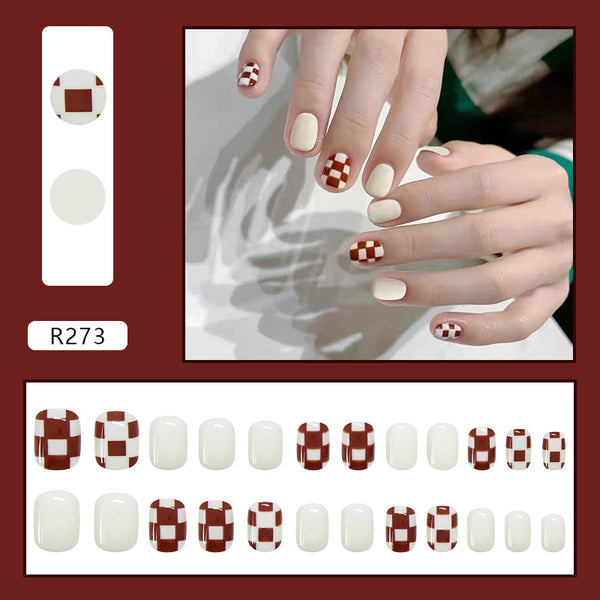 12 Sizes-24 Pcs Press On Nails R241