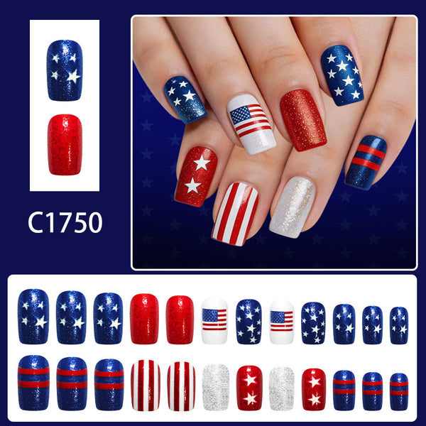 12 Sizes-24 Pcs Press On Nails C1750