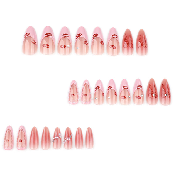 12 Sizes-24 Pcs Press On Nails JP3824