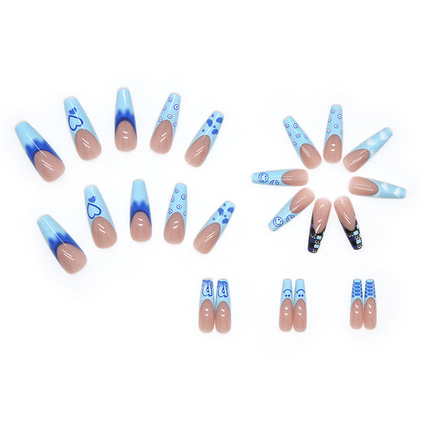 12 Sizes-24 Pcs Press On Nails W127
