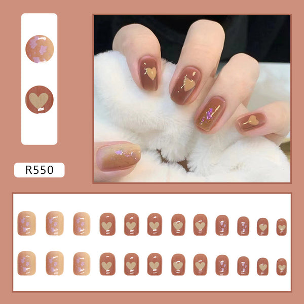 12 Sizes-24 Pcs Press On Nails R521