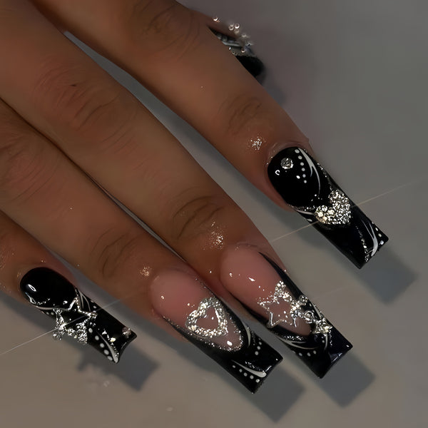 12 Sizes-24 Pcs Press On Nails D005