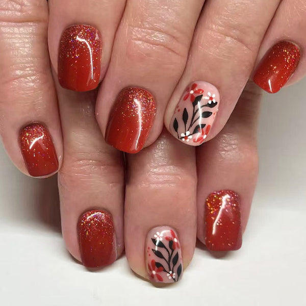 12 Sizes-24 Pcs Press On Nails C1098